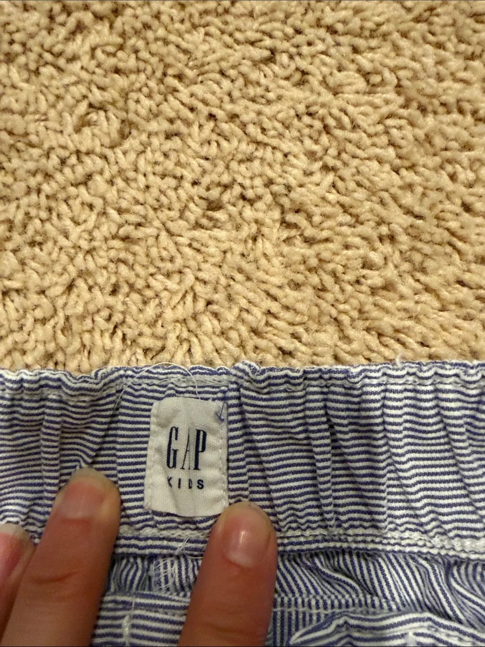 GAP Blue and White Pinstripe Lace-Up Kids Shorts